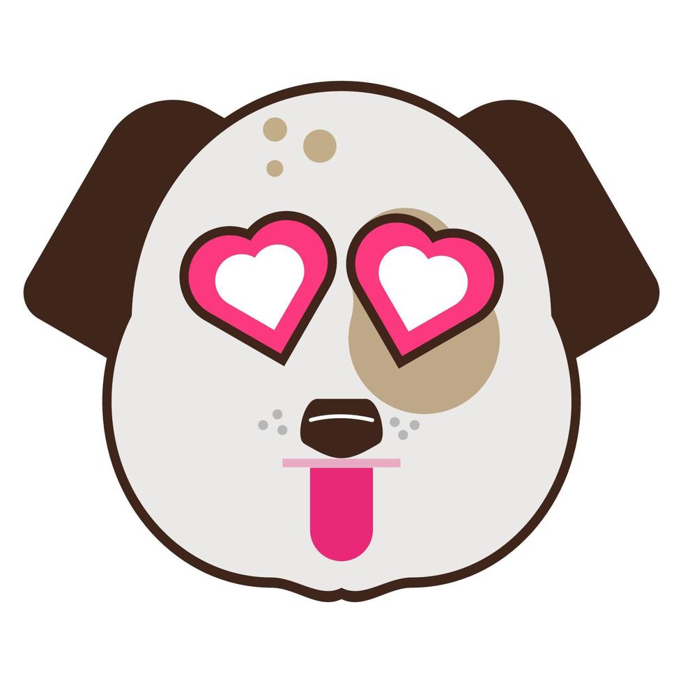 schattig hond gezicht emoticon vector