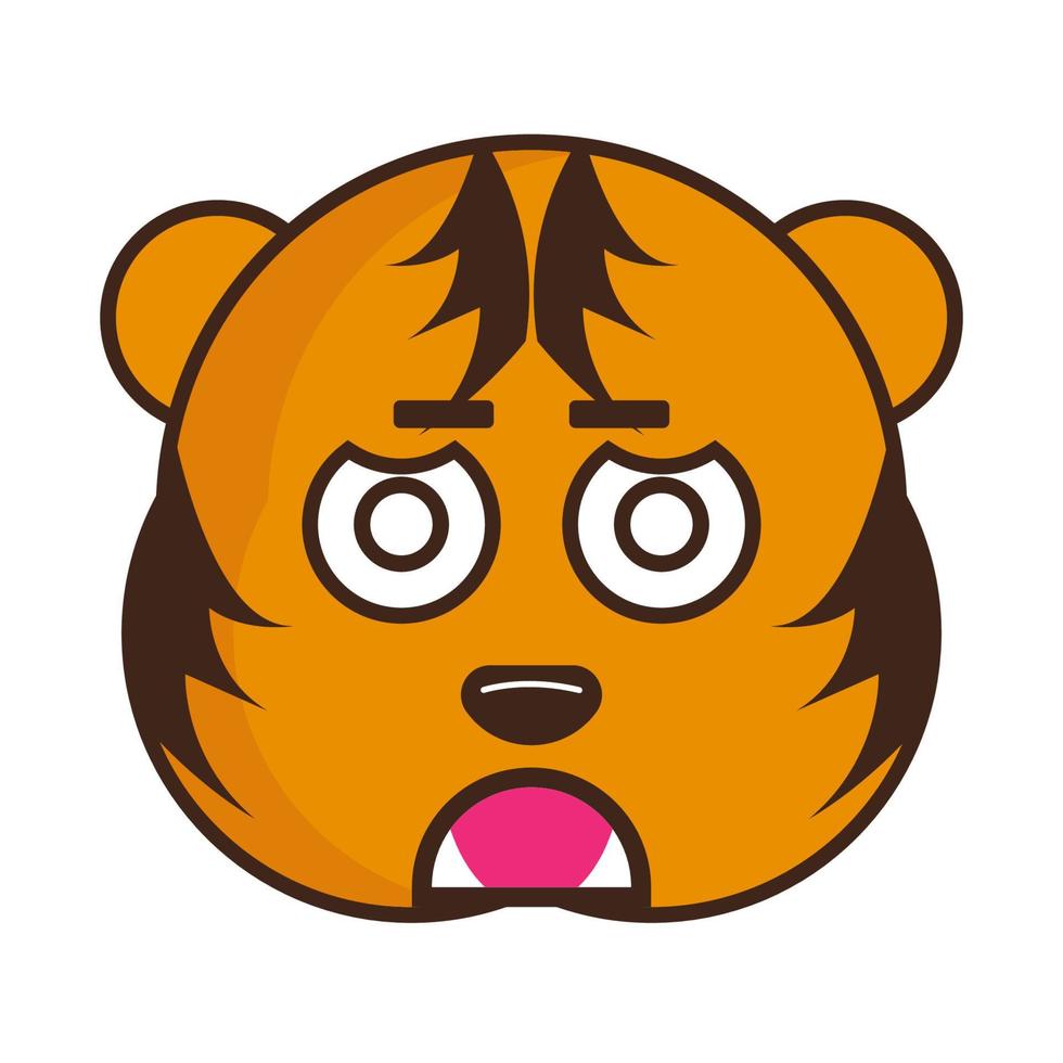 tijger gezicht emoticon icoon vector