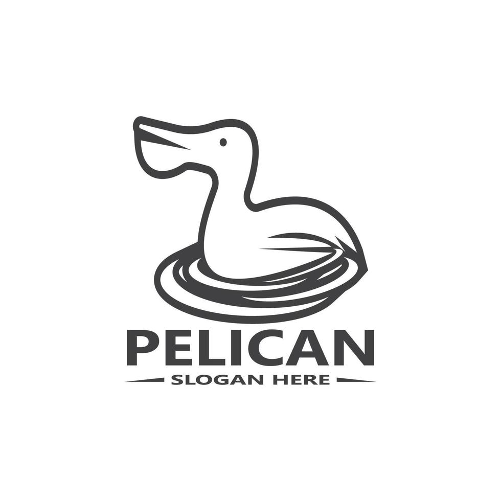 pelikaan gemakkelijk logo vector illustratie