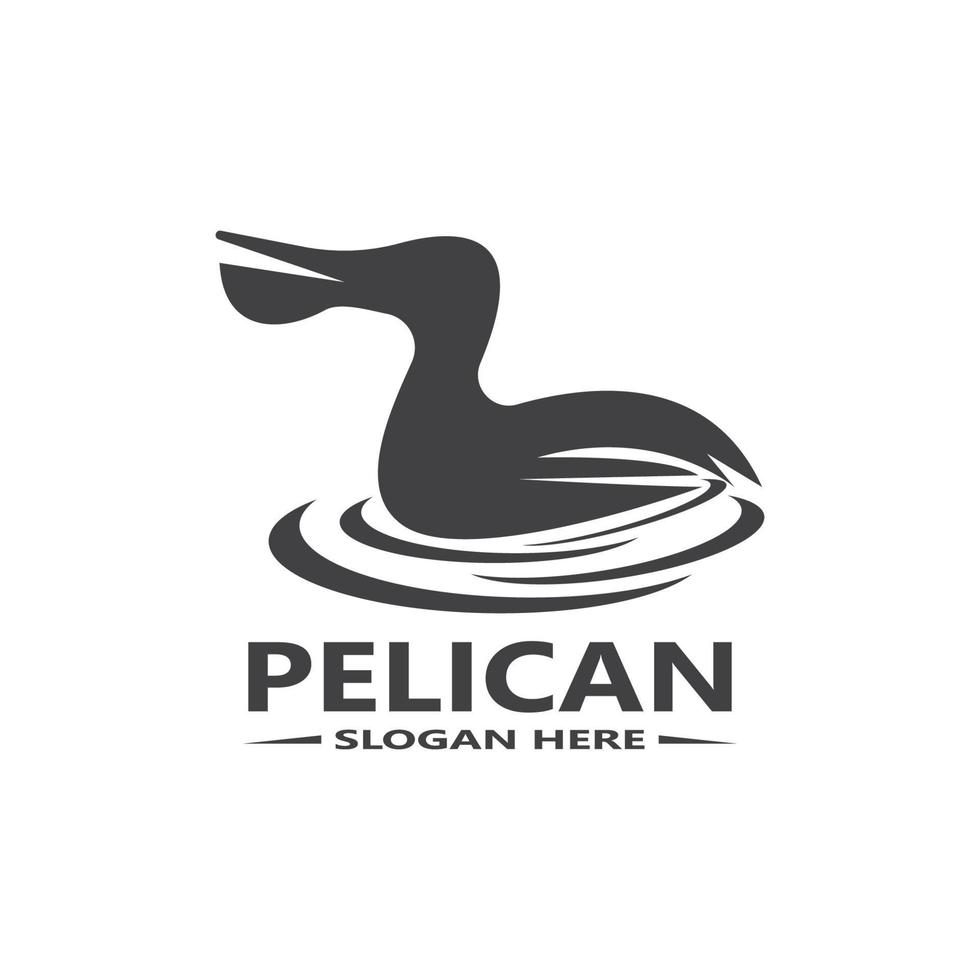 pelikaan gemakkelijk logo vector illustratie