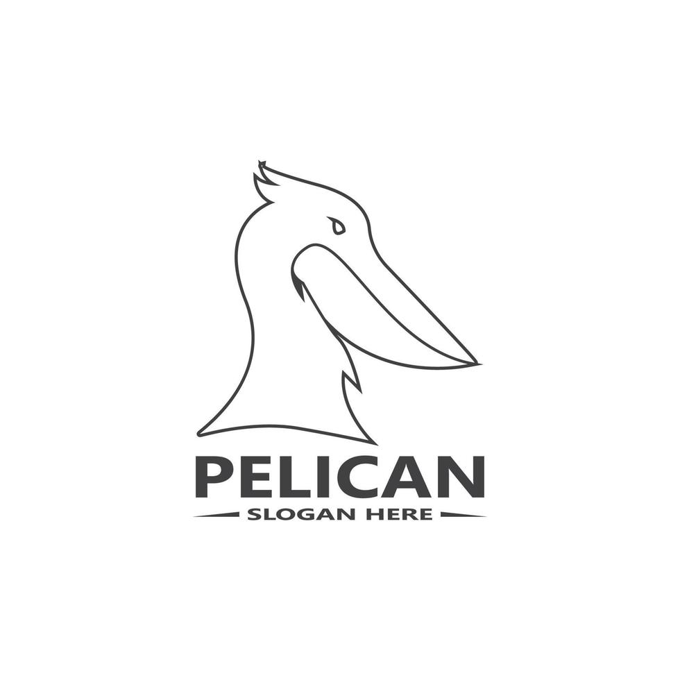pelikaan gemakkelijk logo vector illustratie