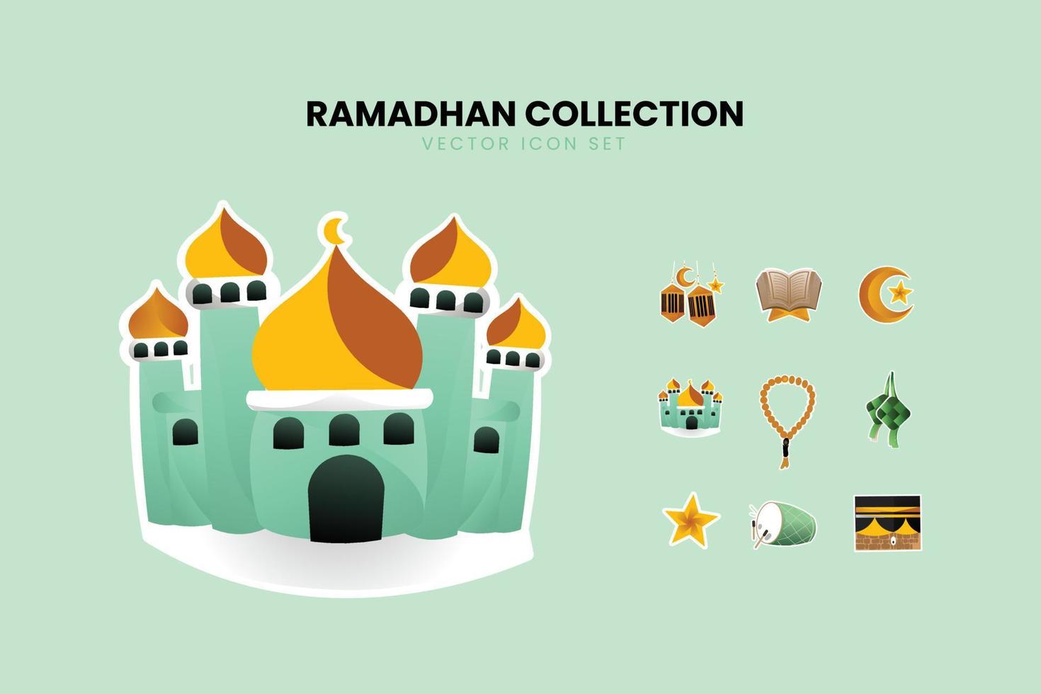Ramadhan icoon verzameling vector