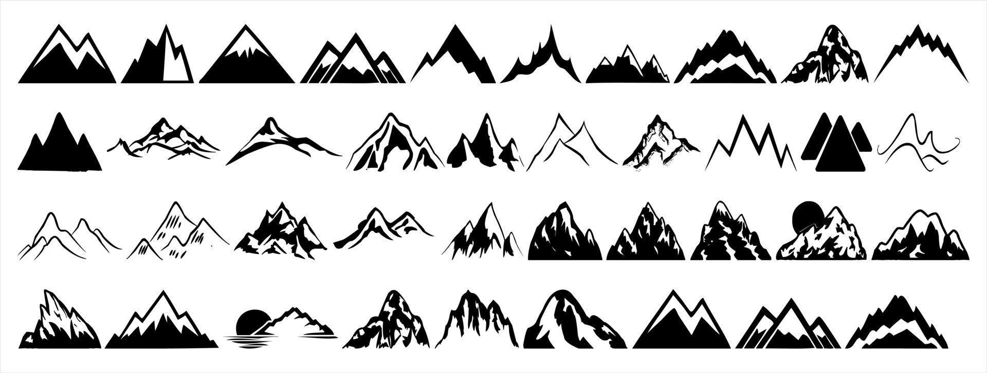 berg vector. berg vector geïsoleerd Aan wit achtergrond. vector silhouet van bergen en heuvels