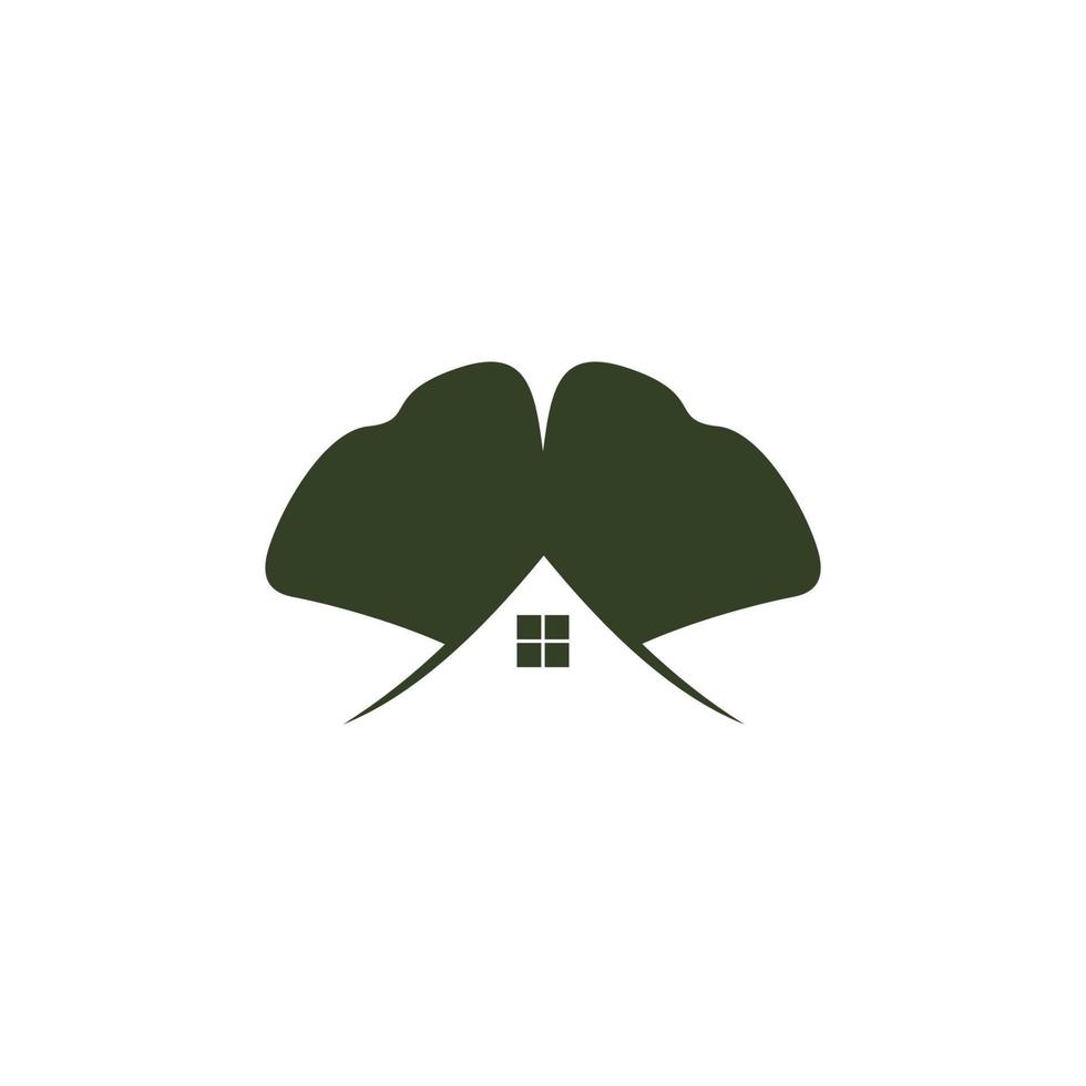 ginkgo blad huis logo icoon vector grafisch voorraad vector