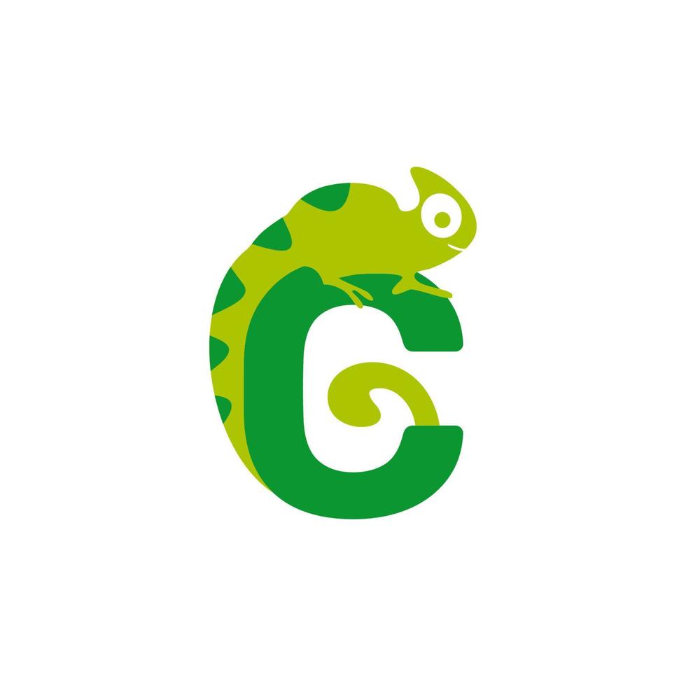 eerste brief c kameleon logo ontwerp sjabloon voorraad vector