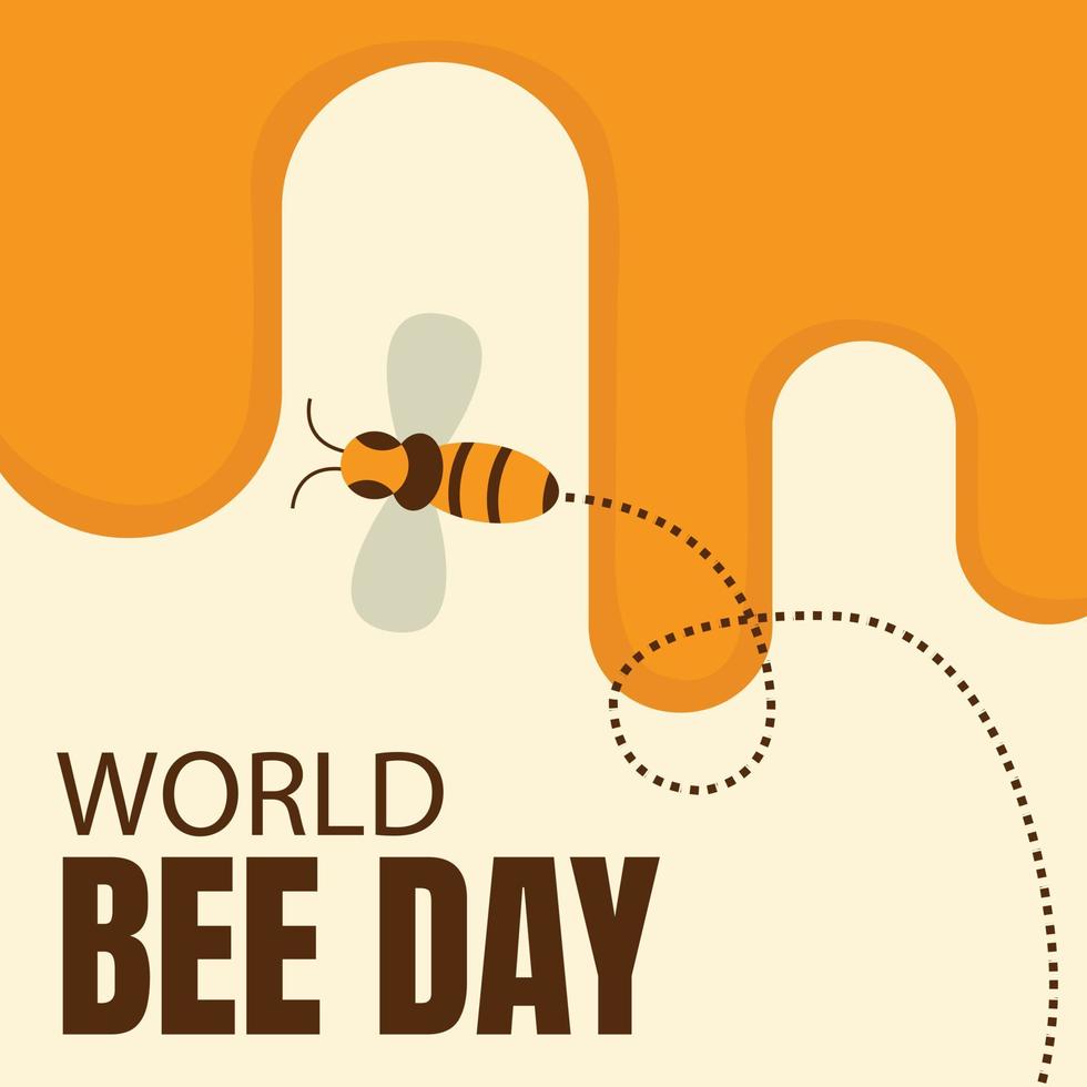 illustratie vector grafisch van een vliegend honing bij, weergeven gesmolten honing vloeistof, perfect voor Internationale dag, wereld bij dag, vieren, groet kaart, enz.