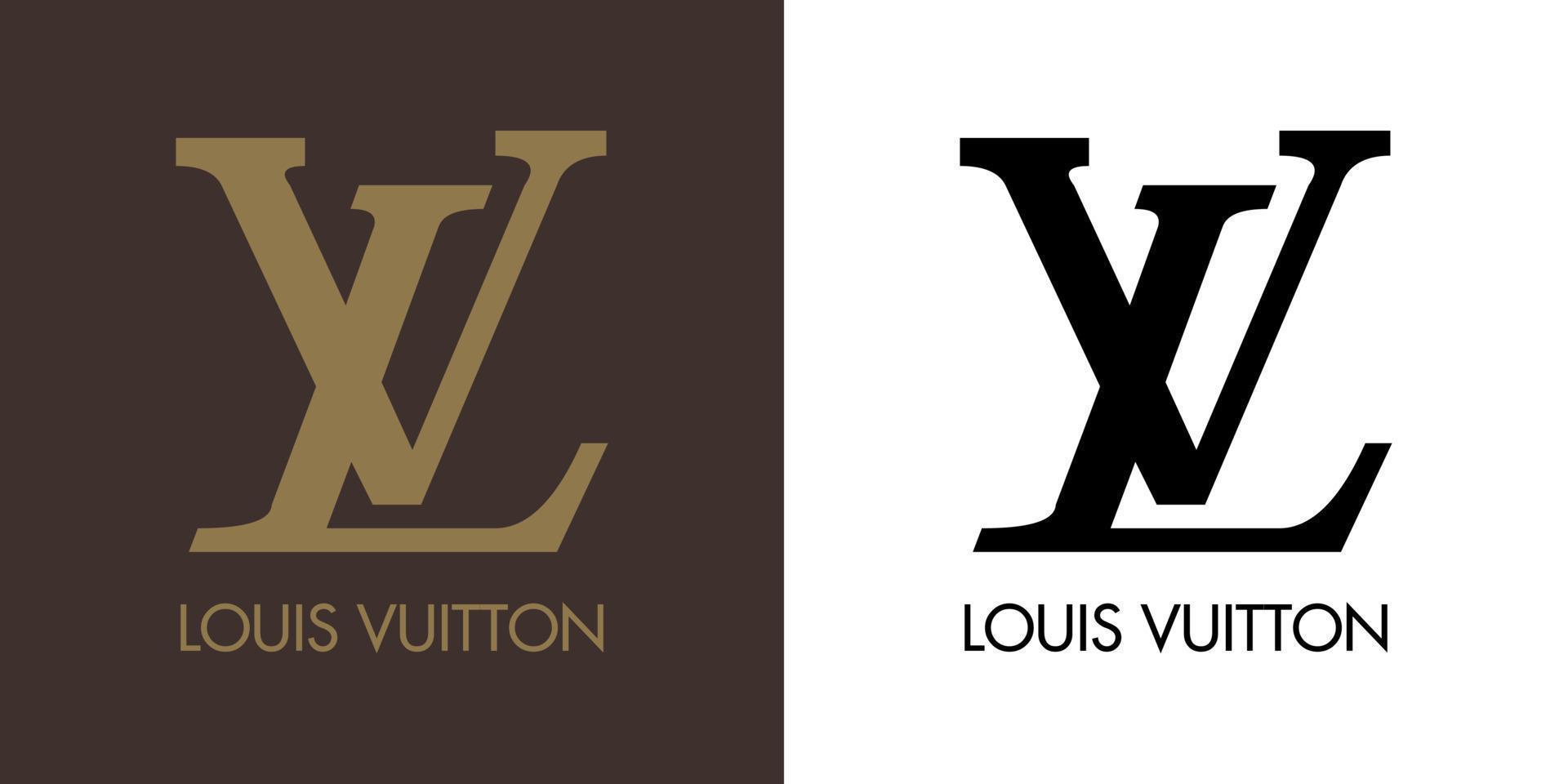 louis vuitton logo - louis vuitton icoon met lettertype Aan wit en bruin achtergrond vector