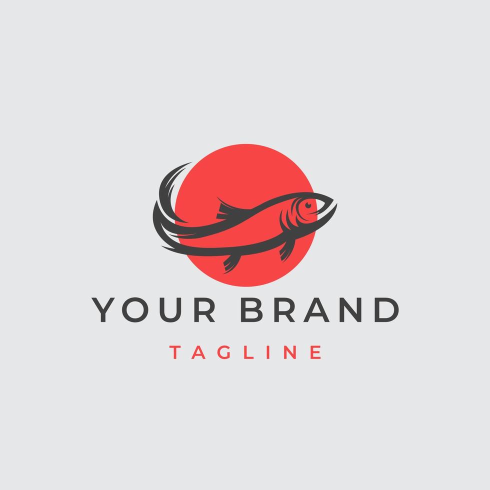 vis logo concept ontwerp symbool icoon zeevruchten marinier levens, Zalm, tonijn, voedsel branding identiteit bewerkbare vector