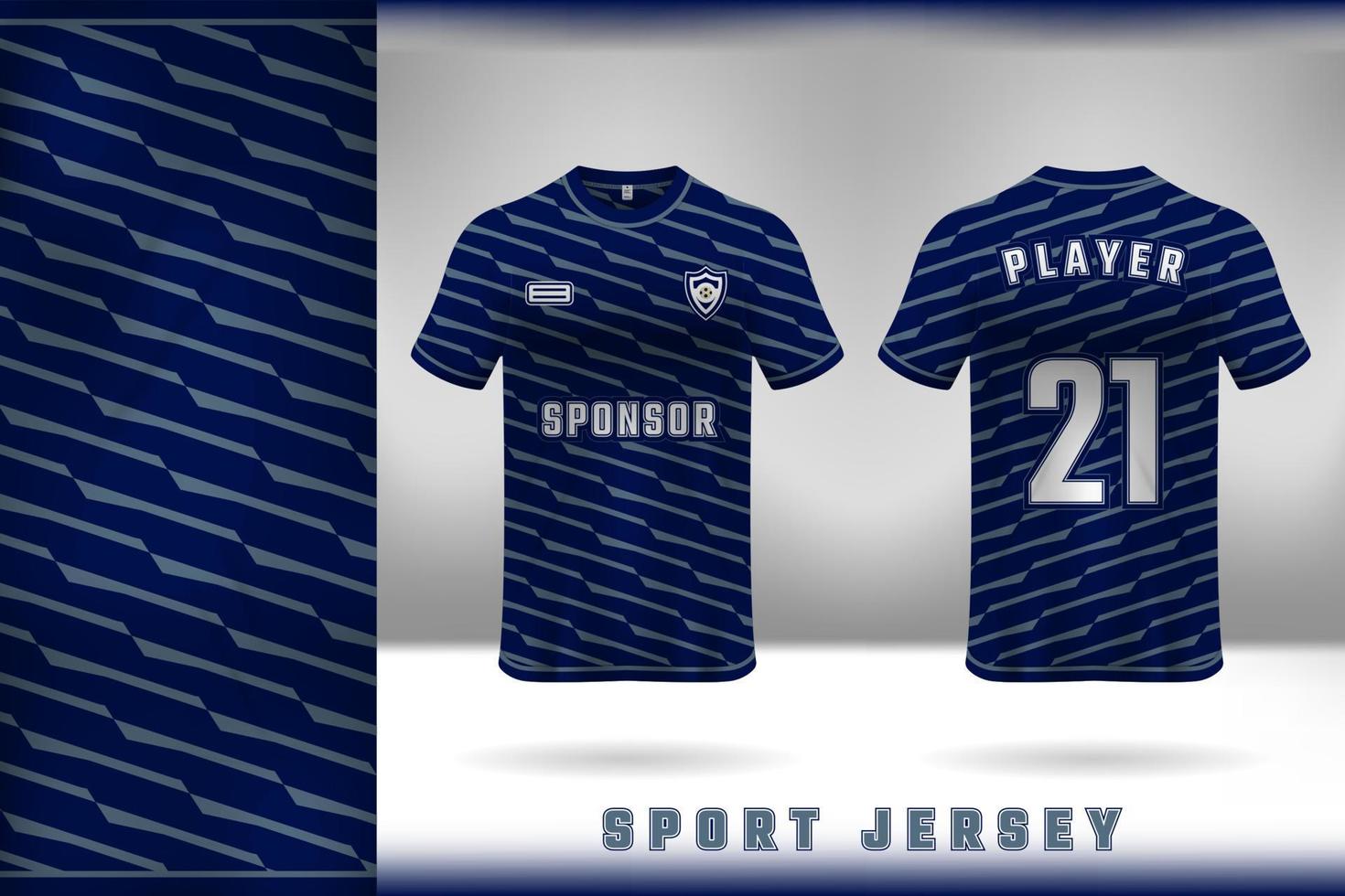 donker blauw sport Jersey sjabloon ontwerp vector