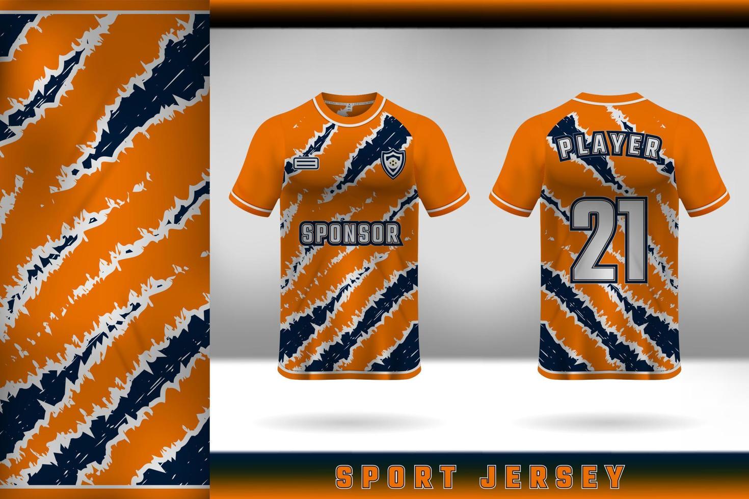 sport Jersey sjabloon ontwerp, kleur combinatie van oranje en zwart vector