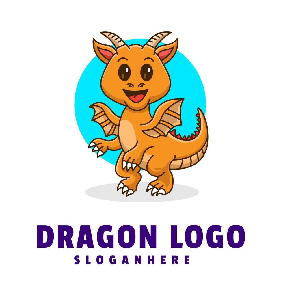 draak tekenfilm logo sjabloon vector