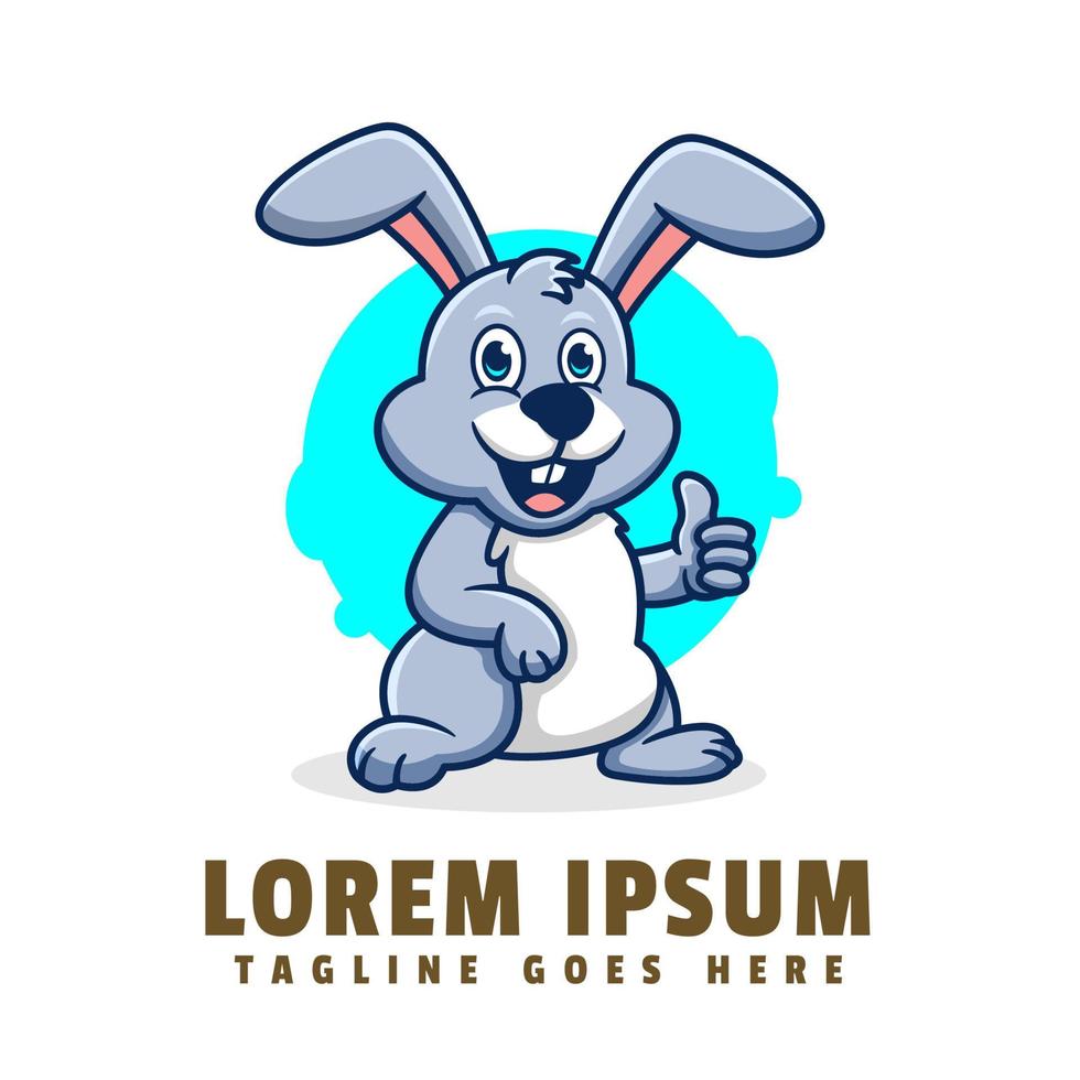 schattig konijn tekenfilm logo sjabloon vector