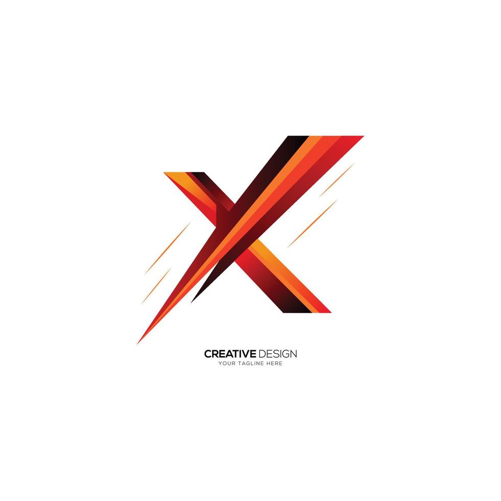 modern brief X kleurrijk abstract logo vector