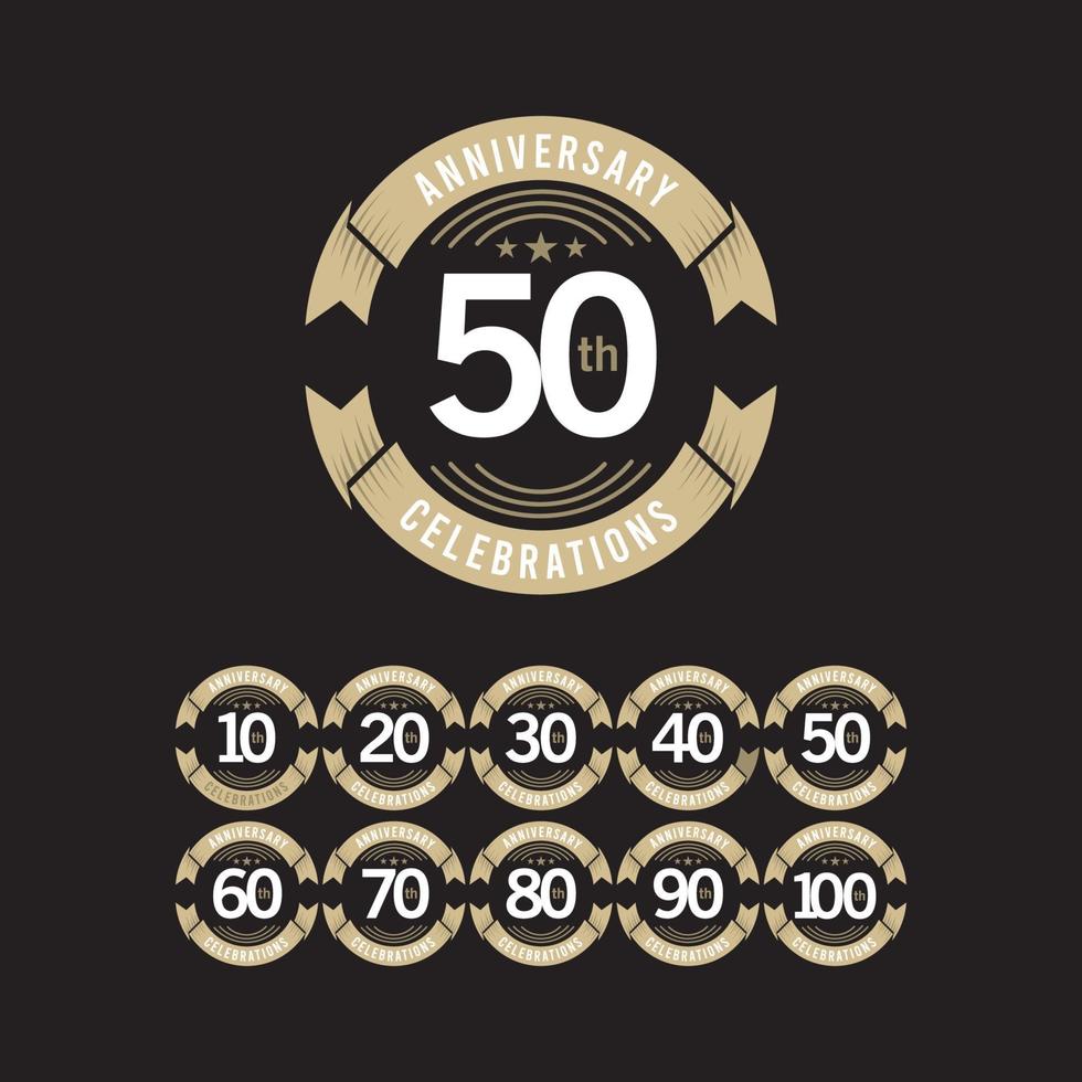 50 jaar verjaardag viering logo vector sjabloon ontwerp illustratie
