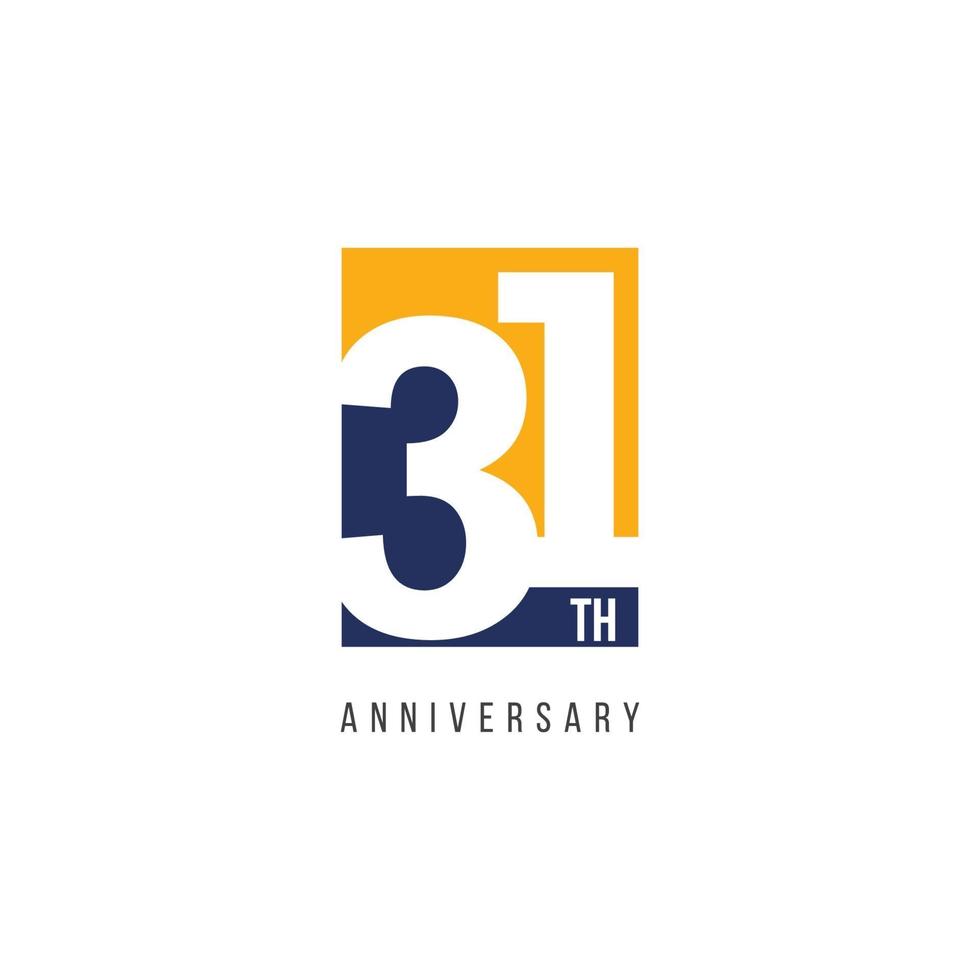 31e verjaardag viering logo vector sjabloon ontwerp illustratie