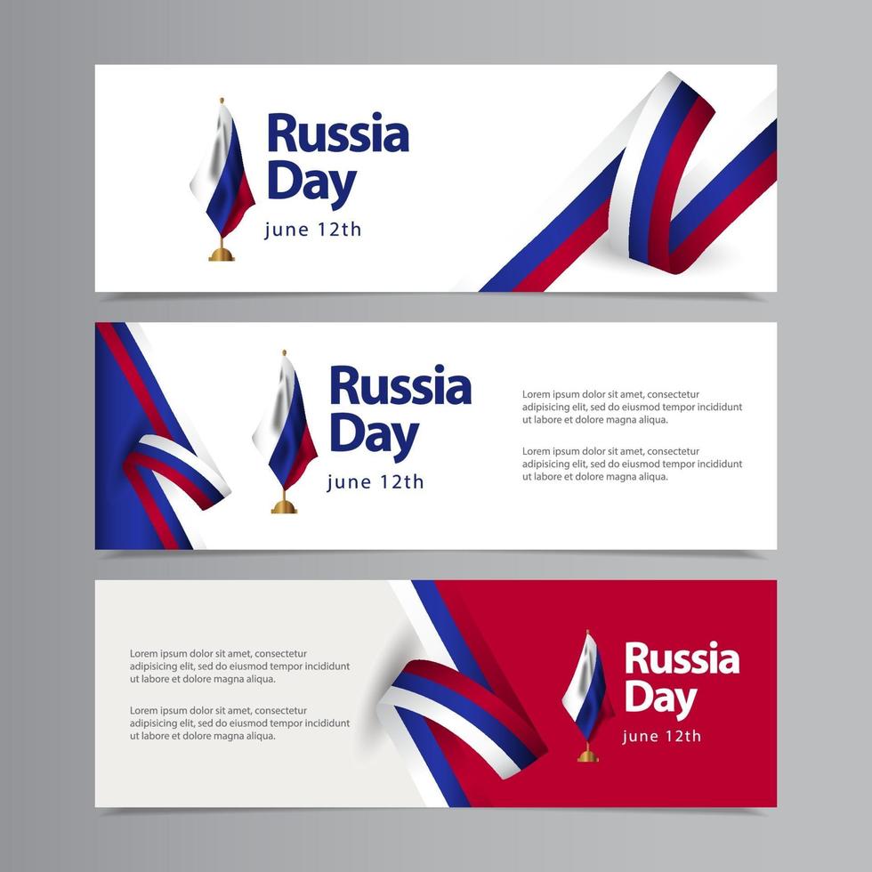 gelukkige Rusland onafhankelijkheidsdag viering vector sjabloon ontwerp illustratie