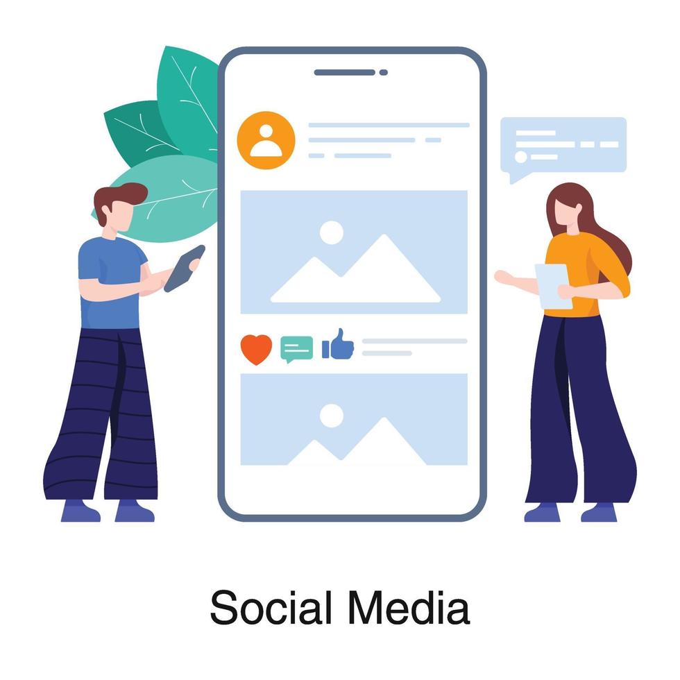 social media applicatie concept vector