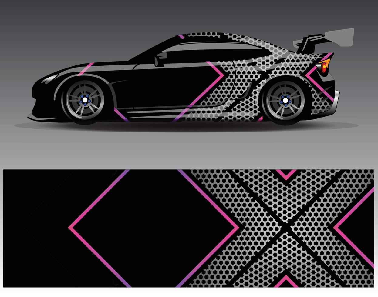 auto wrap ontwerp vector. grafische abstracte streep racen achtergrond kit ontwerpen voor wrap voertuig race auto rally avontuur en livery vector