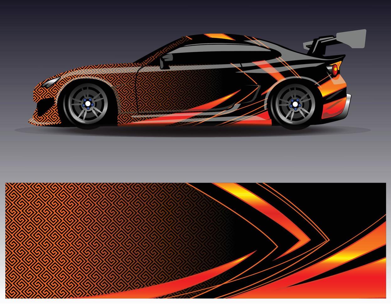 auto wrap ontwerp vector. grafische abstracte streep racen achtergrond kit ontwerpen voor wrap voertuig race auto rally avontuur en livery vector