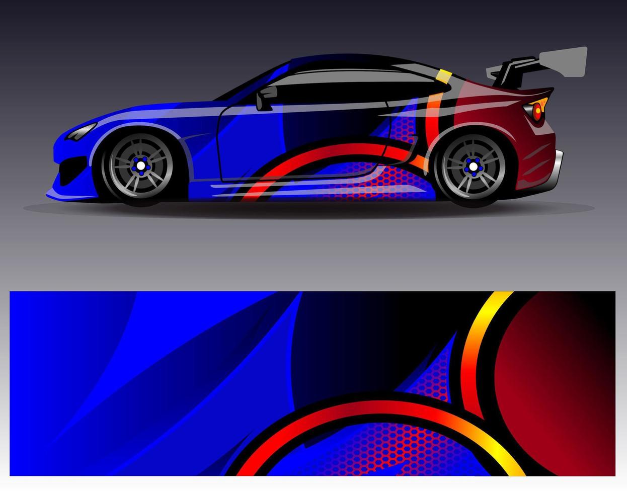 auto wrap ontwerp vector. grafische abstracte streep racen achtergrond kit ontwerpen voor wrap voertuig race auto rally avontuur en livery vector