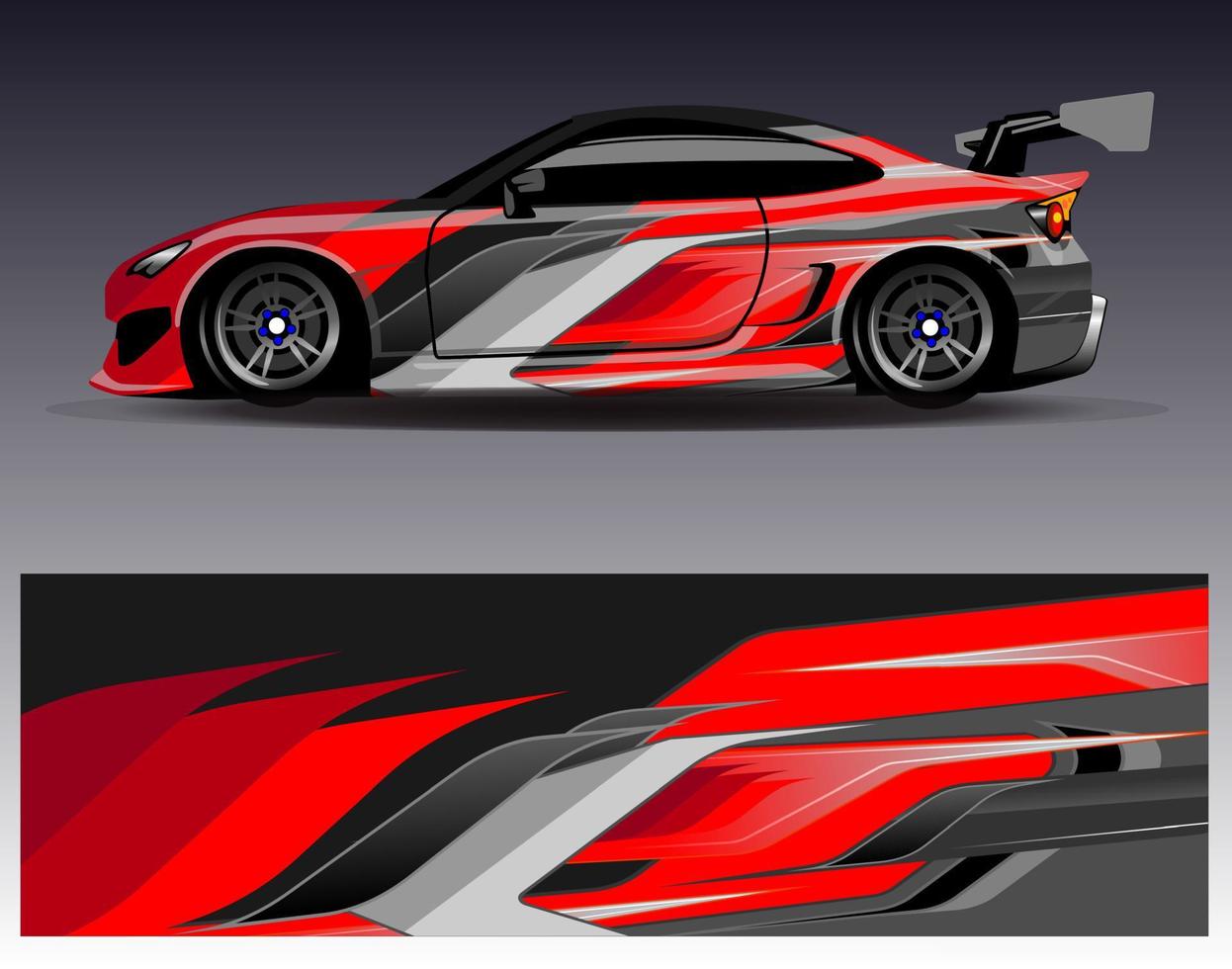 auto wrap ontwerp vector. grafische abstracte streep racen achtergrond kit ontwerpen voor wrap voertuig race auto rally avontuur en livery vector