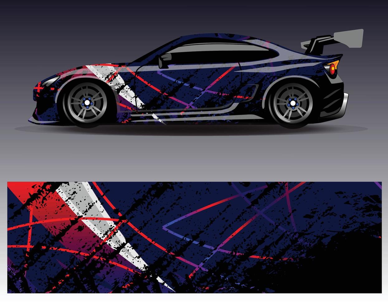 auto wrap ontwerp vector. grafische abstracte streep racen achtergrond kit ontwerpen voor wrap voertuig race auto rally avontuur en livery vector