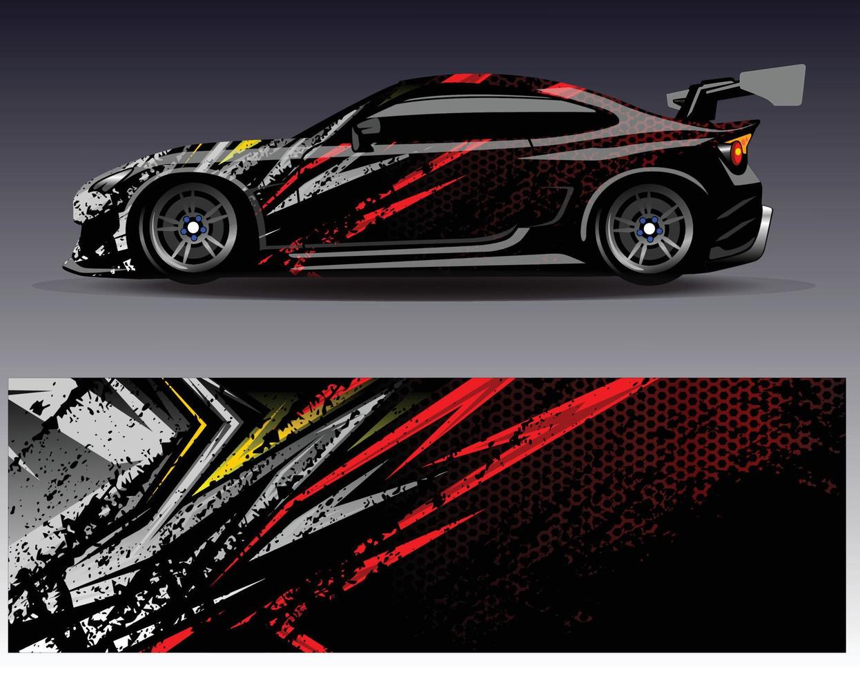 auto wrap ontwerp vector. grafische abstracte streep racen achtergrond kit ontwerpen voor wrap voertuig race auto rally avontuur en livery vector