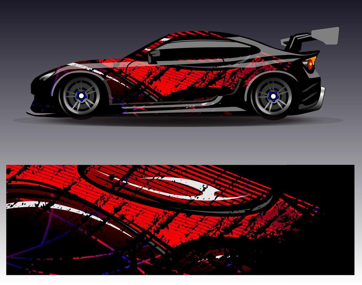 auto wrap ontwerp vector. grafische abstracte streep racen achtergrond kit ontwerpen voor wrap voertuig race auto rally avontuur en livery vector