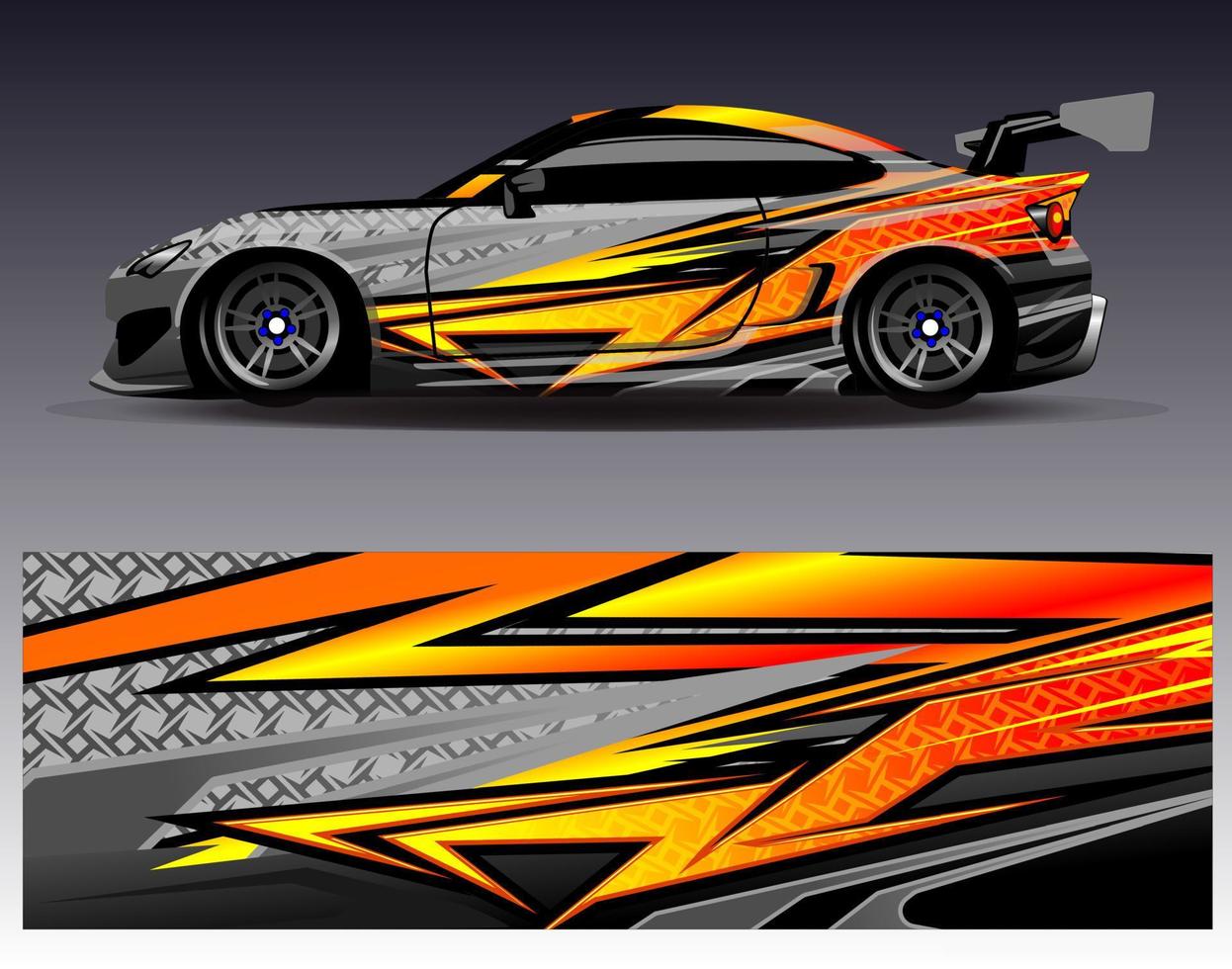 auto wrap ontwerp vector. grafische abstracte streep racen achtergrond kit ontwerpen voor wrap voertuig race auto rally avontuur en livery vector