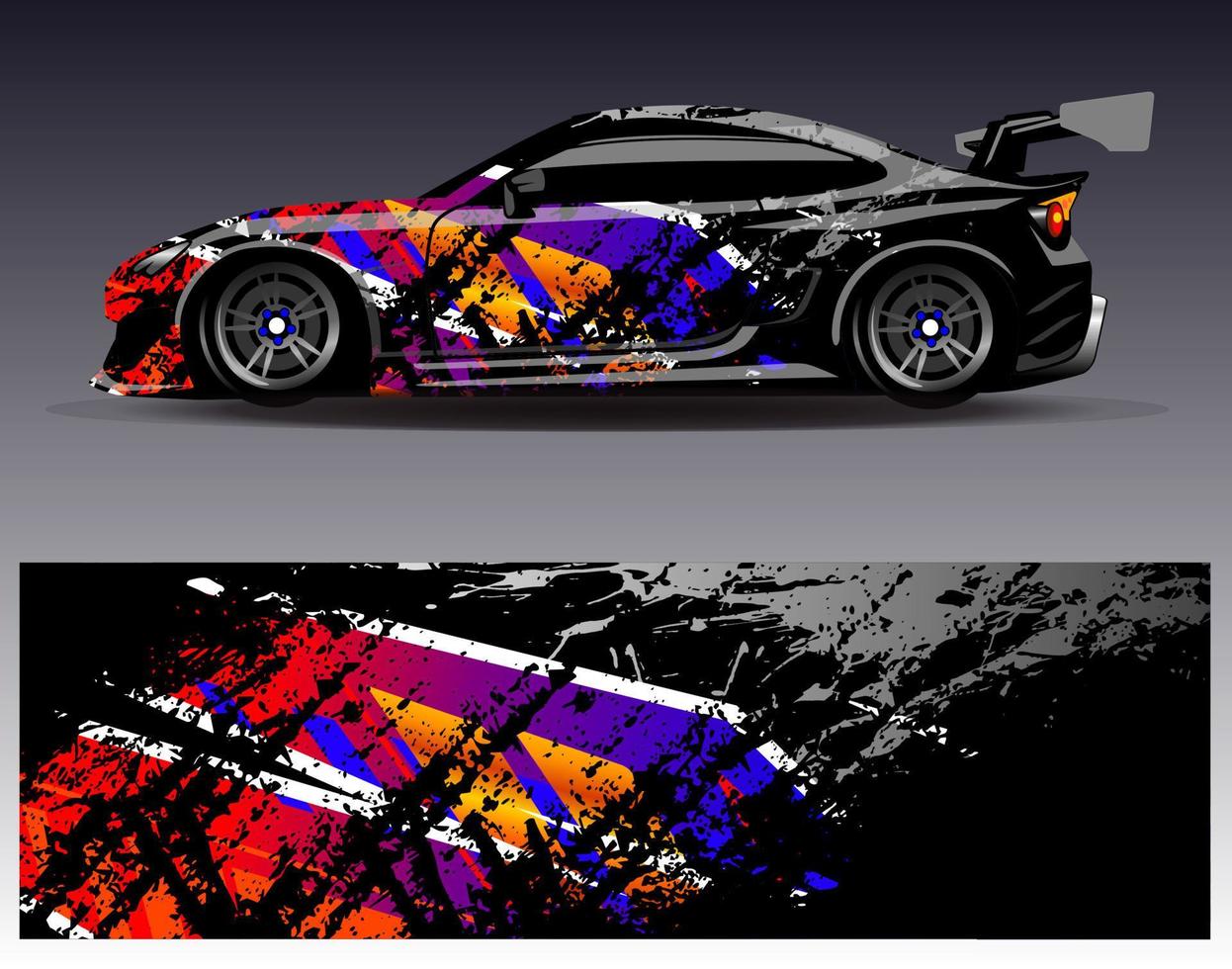 auto wrap ontwerp vector. grafische abstracte streep racen achtergrond kit ontwerpen voor wrap voertuig race auto rally avontuur en livery vector