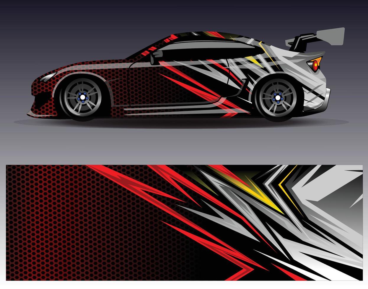 auto wrap ontwerp vector. grafische abstracte streep racen achtergrond kit ontwerpen voor wrap voertuig race auto rally avontuur en livery vector