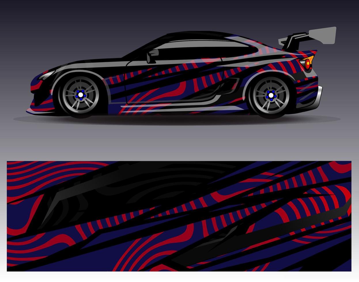 auto wrap ontwerp vector. grafische abstracte streep racen achtergrond kit ontwerpen voor wrap voertuig race auto rally avontuur en livery vector