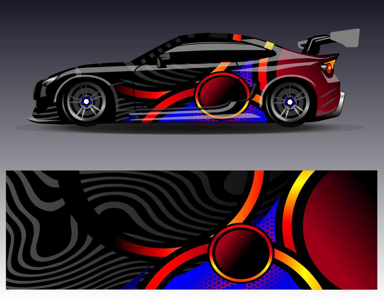 auto wrap ontwerp vector. grafische abstracte streep racen achtergrond kit ontwerpen voor wrap voertuig race auto rally avontuur en livery vector