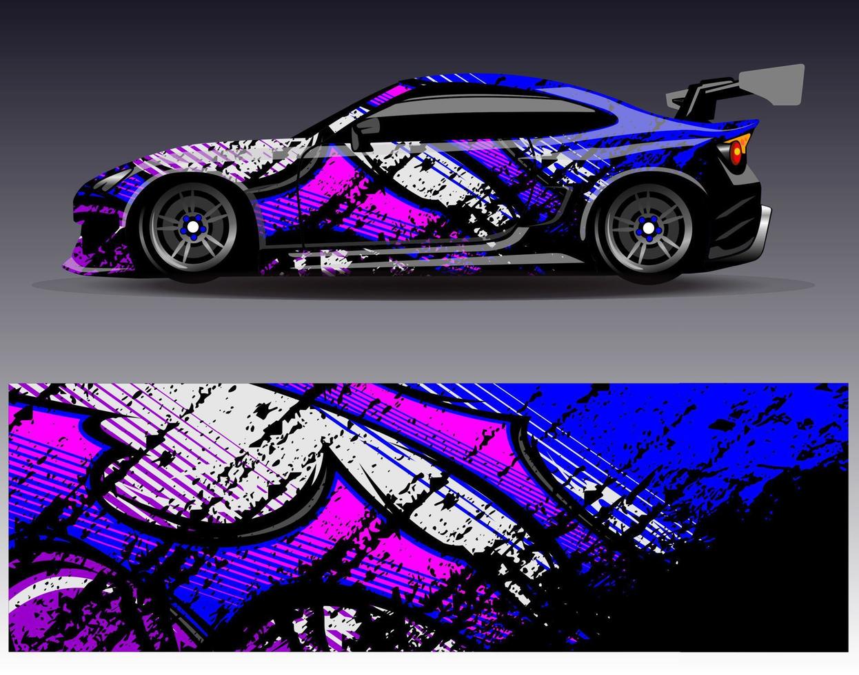 auto wrap ontwerp vector. grafische abstracte streep racen achtergrond kit ontwerpen voor wrap voertuig race auto rally avontuur en livery vector