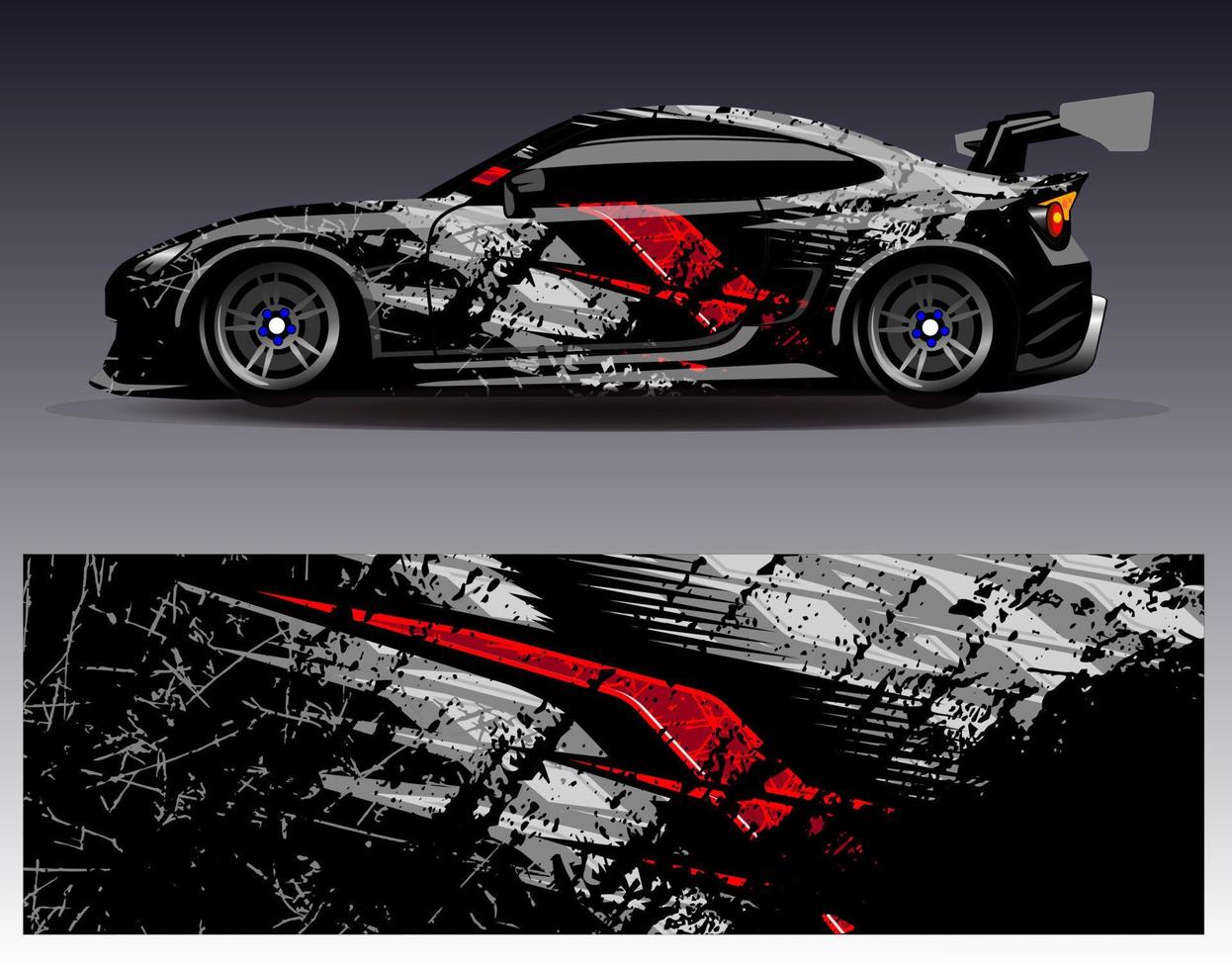 auto wrap ontwerp vector. grafische abstracte streep racen achtergrond kit ontwerpen voor wrap voertuig race auto rally avontuur en livery vector