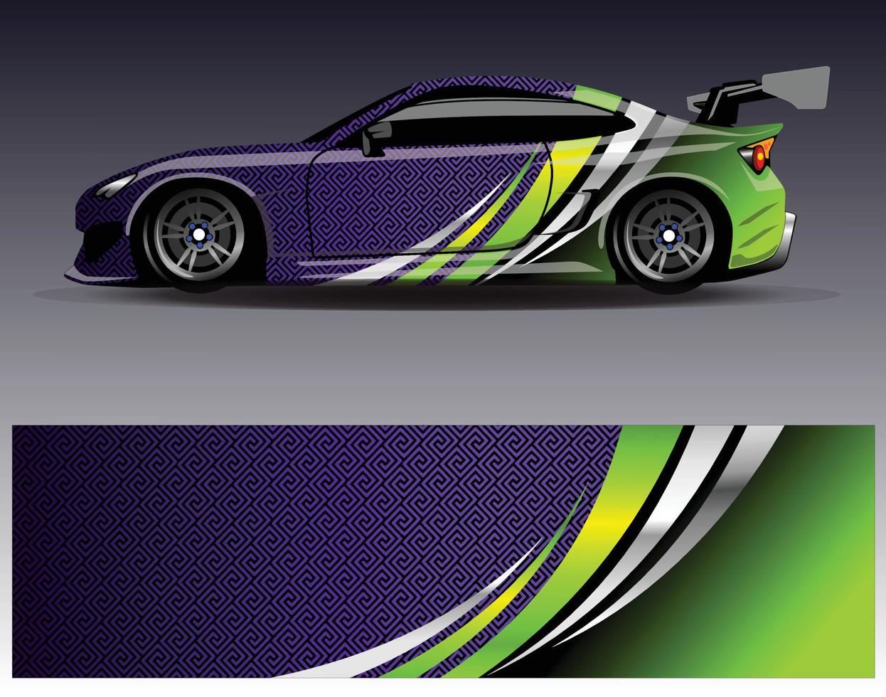 auto wrap ontwerp vector. grafische abstracte streep racen achtergrond kit ontwerpen voor wrap voertuig race auto rally avontuur en livery vector