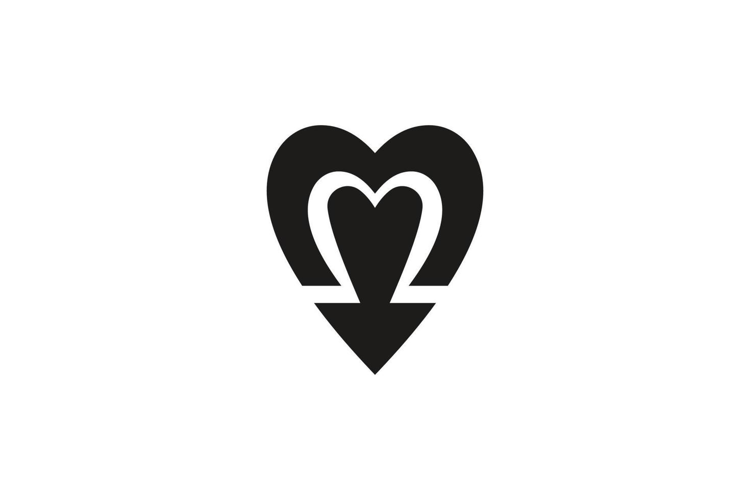 liefde pijl logo ontwerp sjabloon vector illustratie