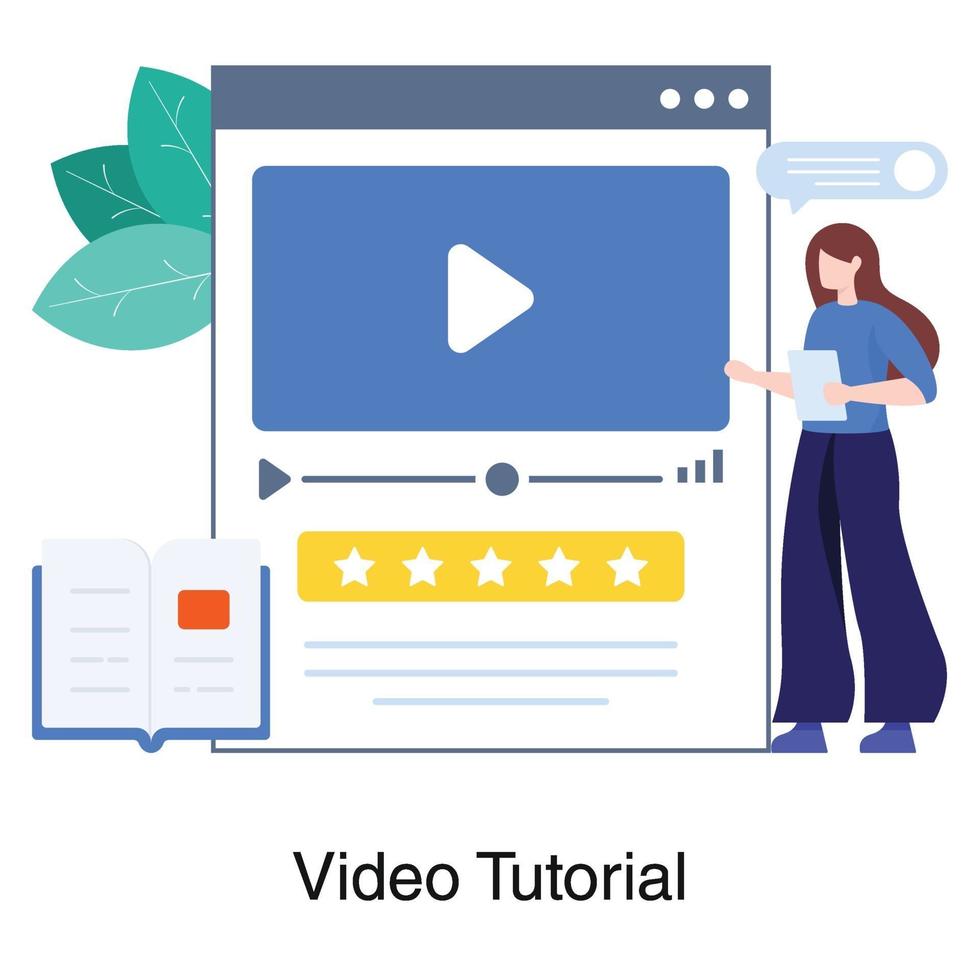 online video-tutorials concept vector