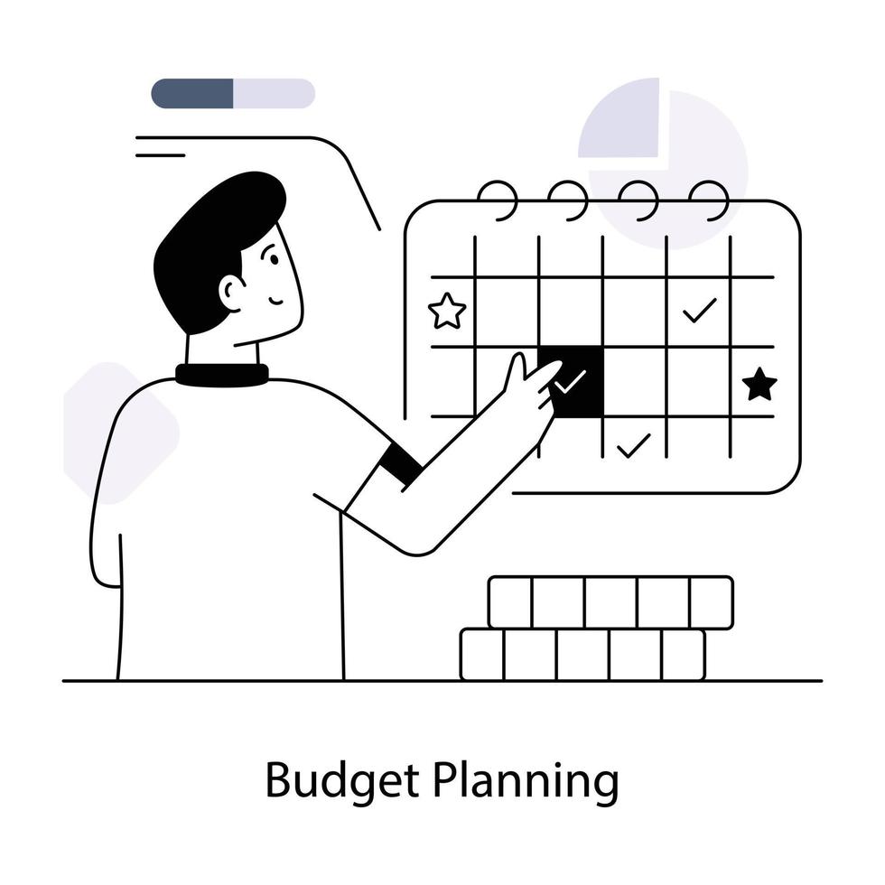 modieus begroting planning vector