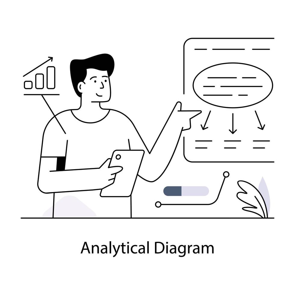 modieus analytisch diagram vector