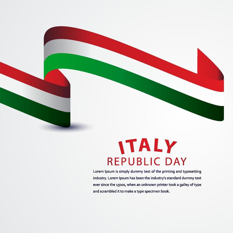 gelukkige dag van de republiek Italië viering vector sjabloonontwerp illustratie