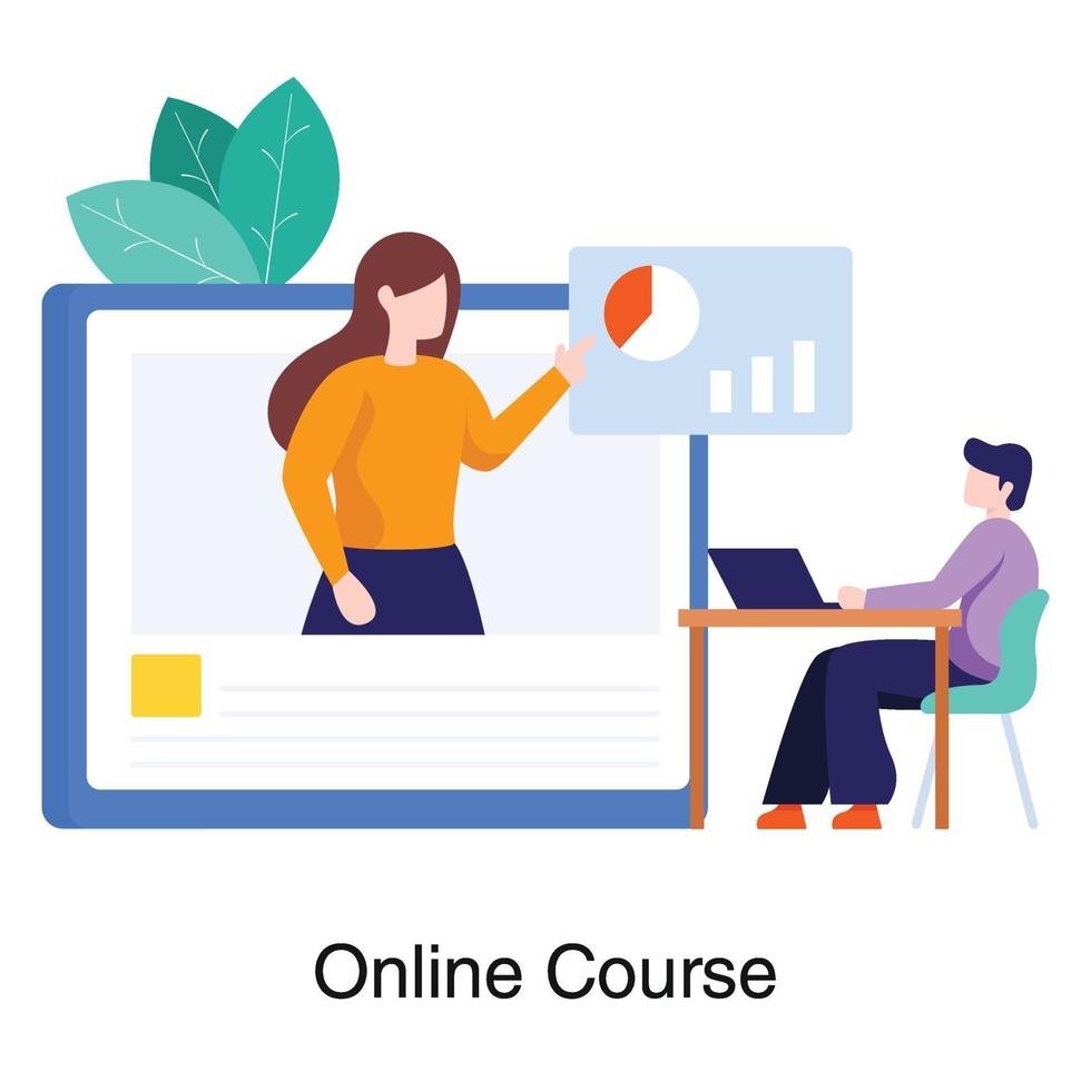 online cursus bedrijfsconcept vector