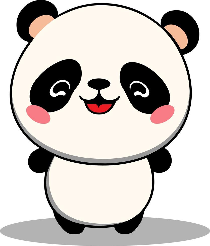 gelukkig panda met gemakkelijk vector grafisch illustratie