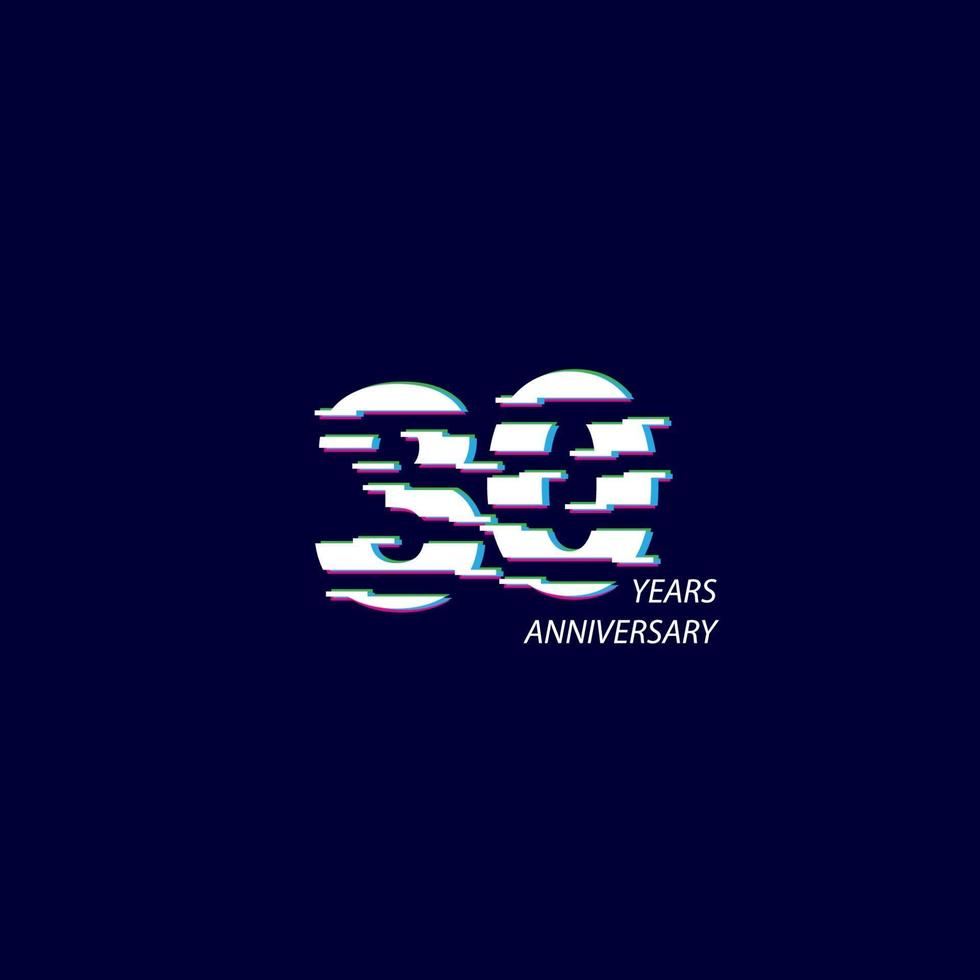 30 jaar verjaardag viering nummer vector sjabloon ontwerp illustratie