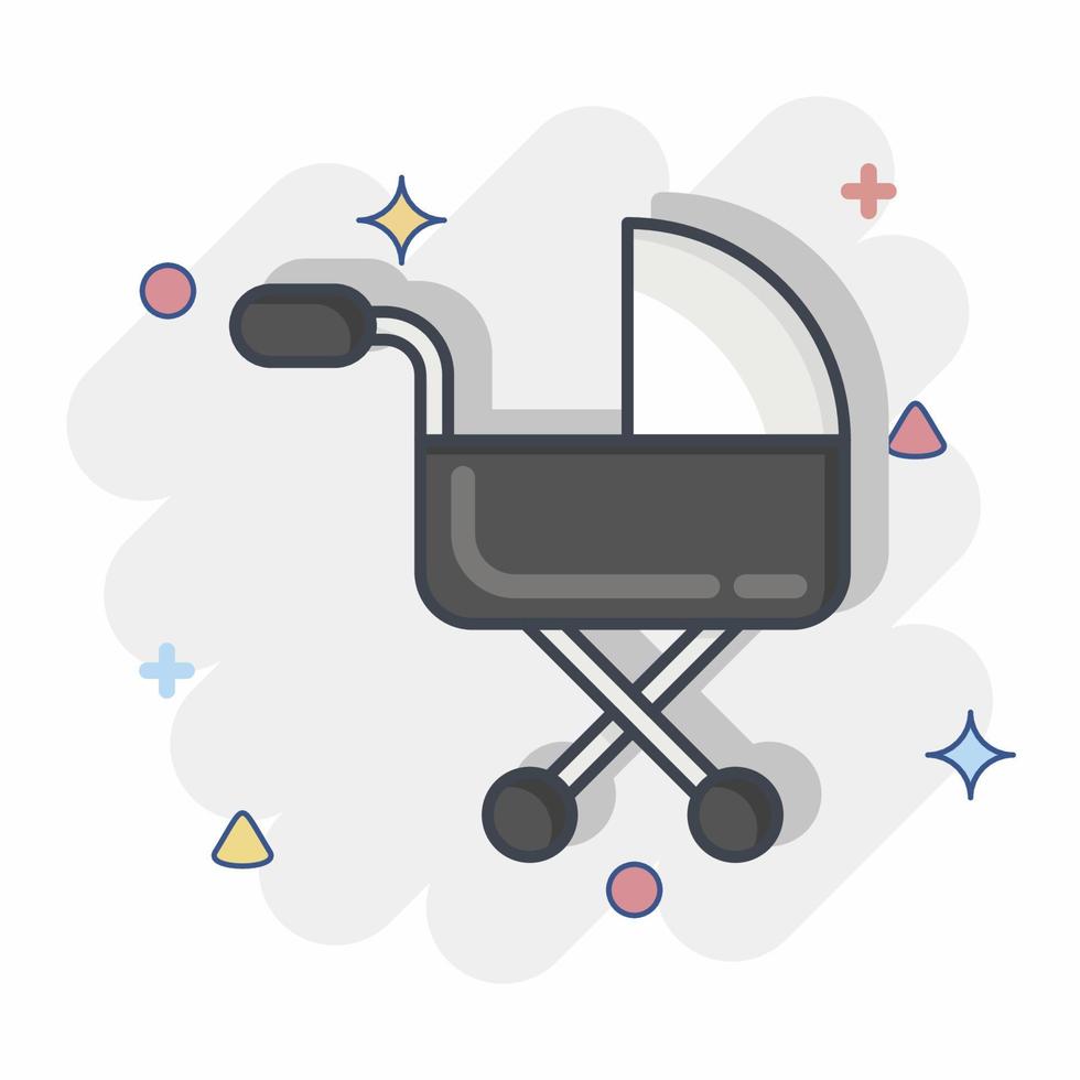 icoon baby koets. verwant naar familie symbool. gemakkelijk ontwerp bewerkbaar. gemakkelijk illustratie vector