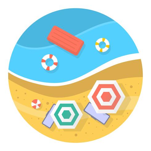 Flat Beach illustratie vector