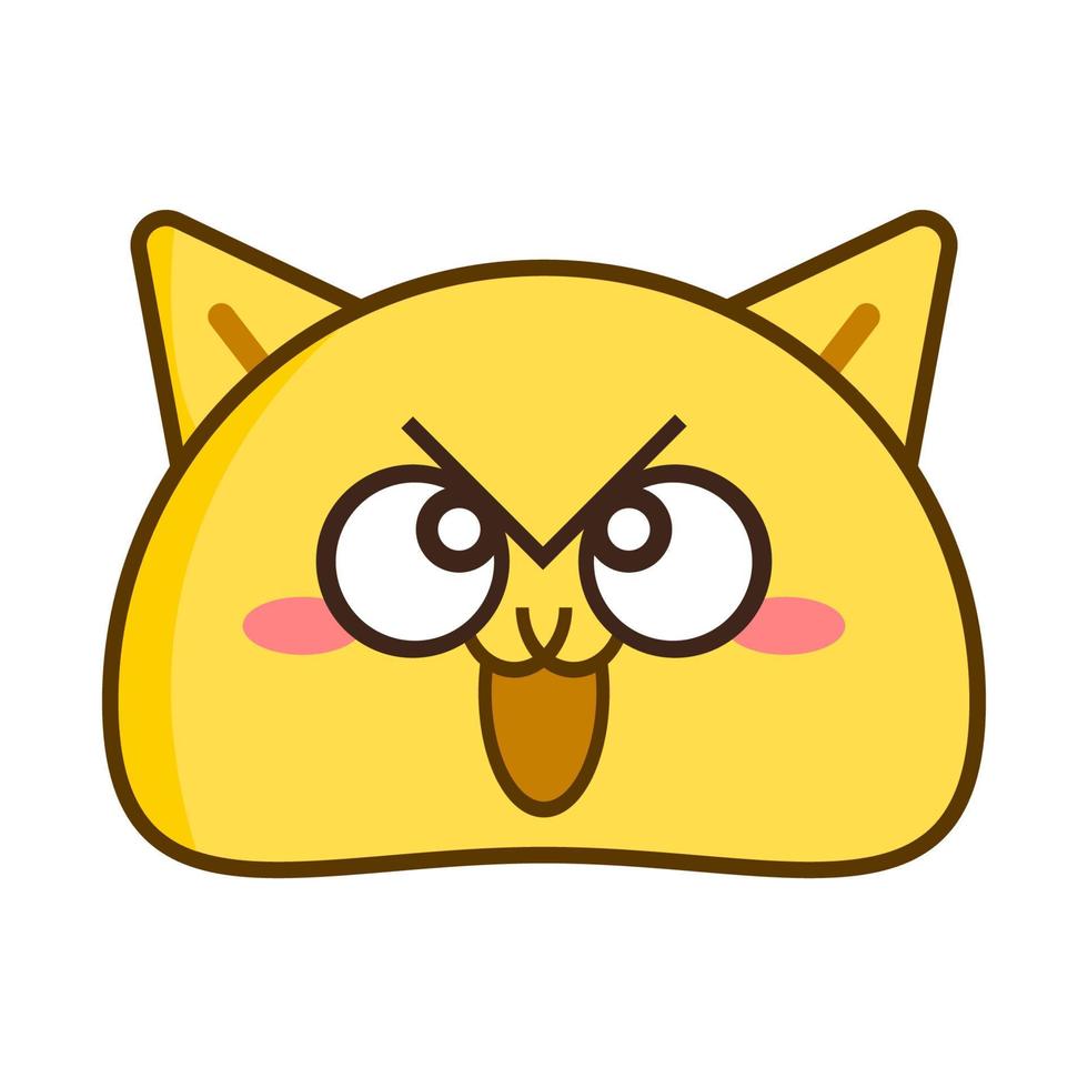 schattig kat emoticon gezicht vector