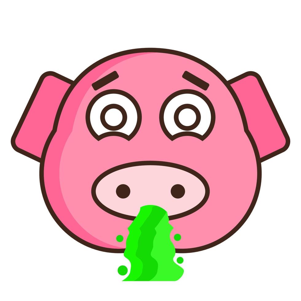 varken gezicht emoticon vector