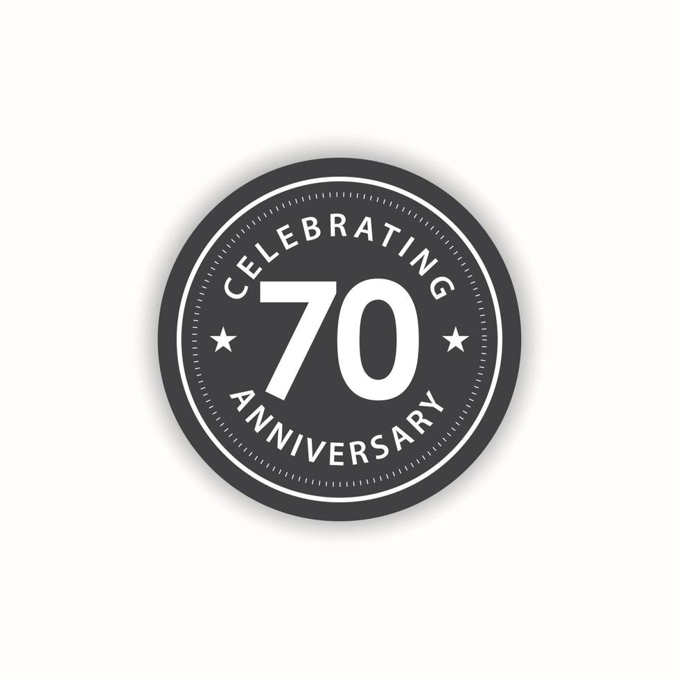70 jaar verjaardag vieren retro vintage vector sjabloon ontwerp illustratie