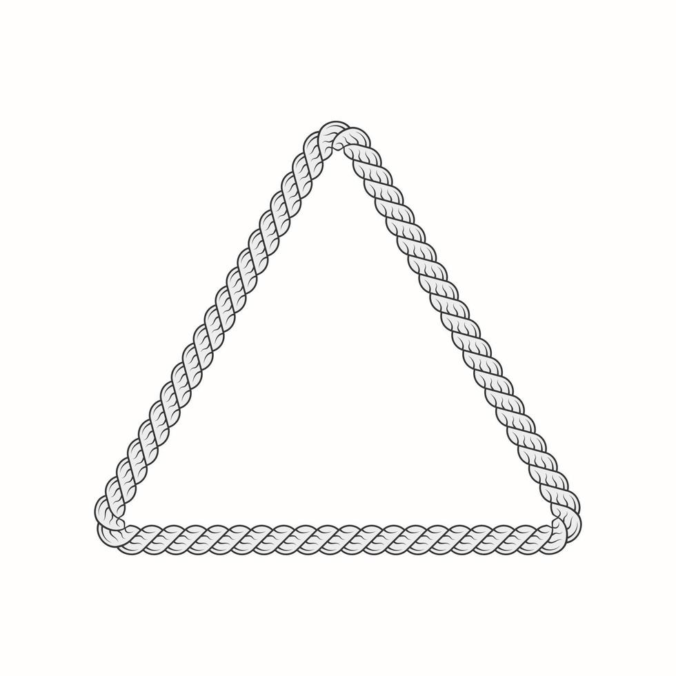 grijs driehoek touw kader met borstelharen vector